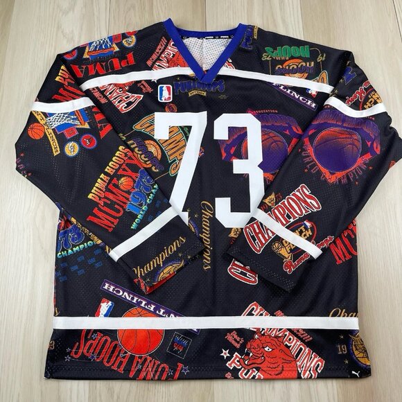 Puma Bandwagon Basketball Jersey Shirt Men's L Large #73 Multicolor - Picture 1 of 12